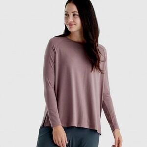 Free Fly Bamboo Blend Relaxed Raglan Long Sleeve Tee‎ Sz S